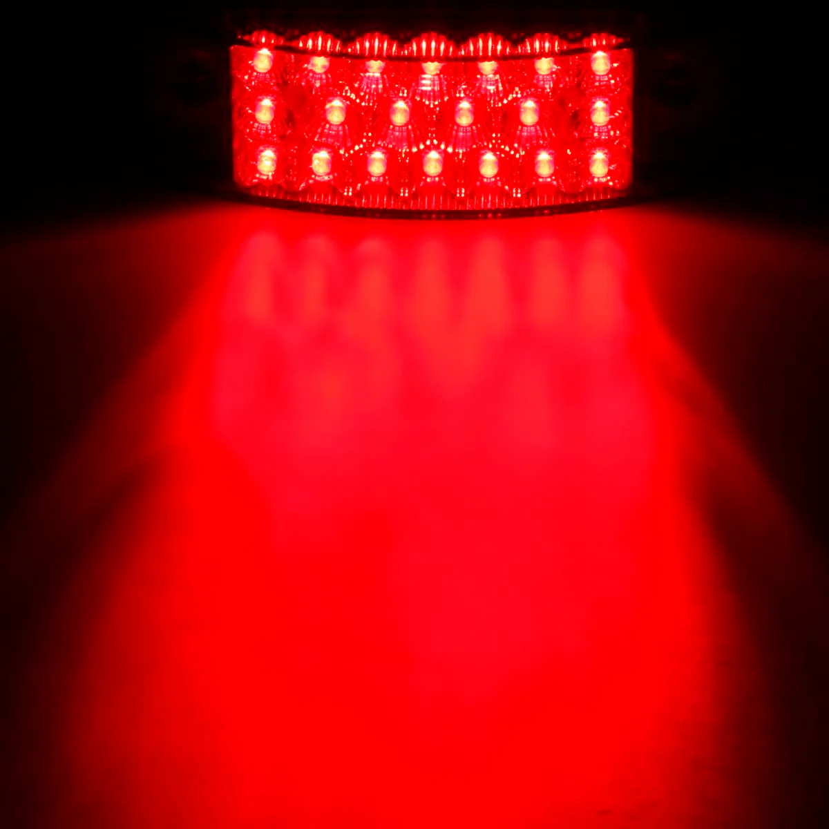 Partsam 2Pcs Red 6" LED Rectangle Side Marker and Clearance Trailer Lights 21 Diodes with Reflectors Waterproof 12V Sealed 6x2 Rectangular Led Stop Turn Tail Brake Lights Dual Mode Surface Mount - Image 4