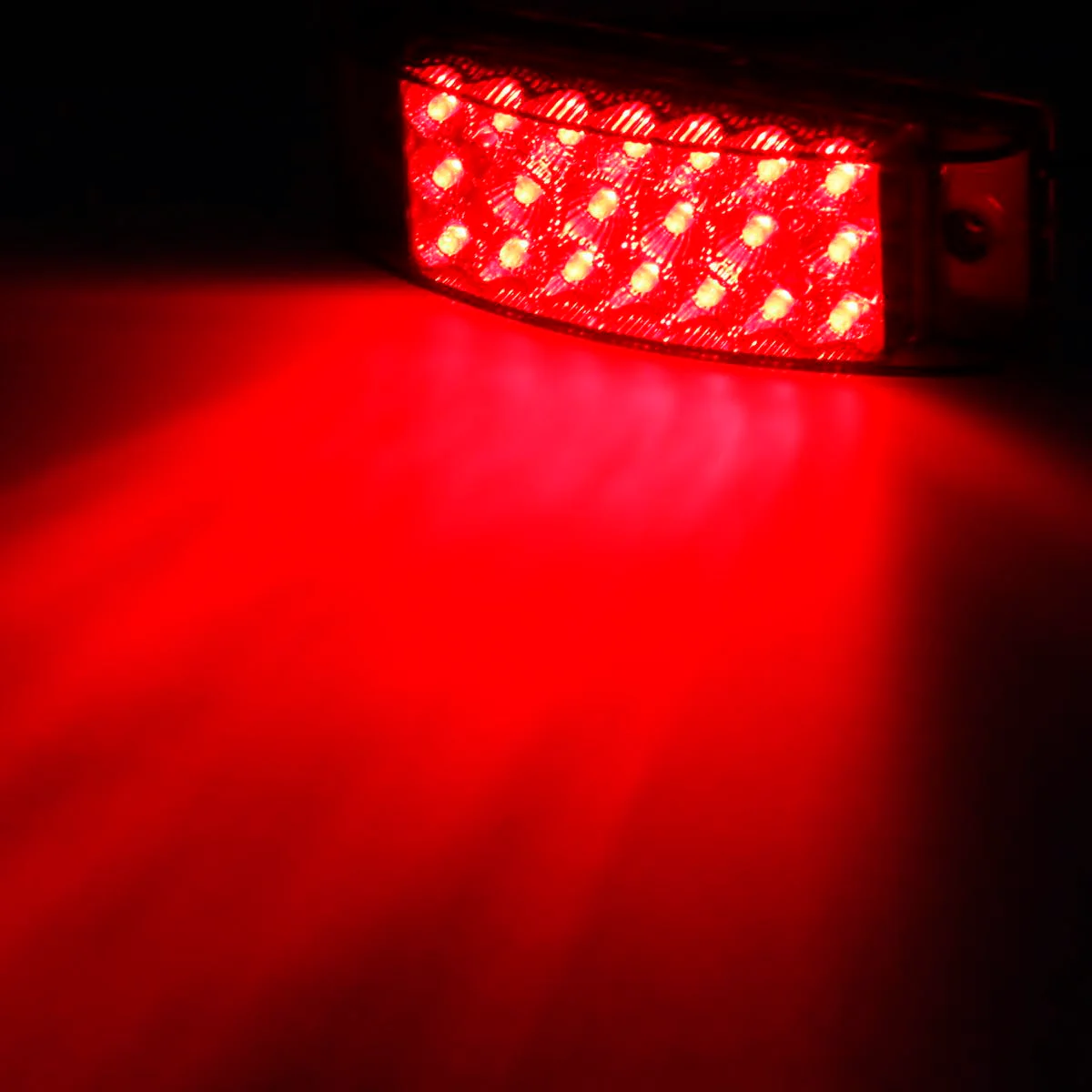 Partsam 2Pcs Red 6" LED Rectangle Side Marker and Clearance Trailer Lights 21 Diodes with Reflectors Waterproof 12V Sealed 6x2 Rectangular Led Stop Turn Tail Brake Lights Dual Mode Surface Mount - Image 5