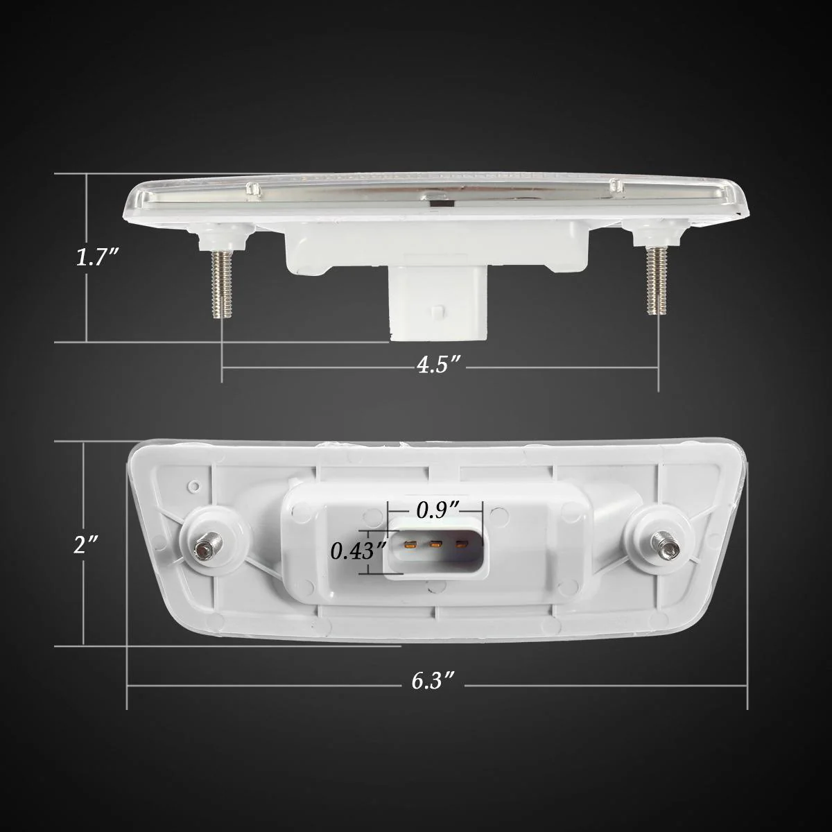 Partsam 2Pcs Replacement for Kenworth T680 T880 and Peterbilt 576 Led Side Marker Turn Signal Lights Assemblies Amber Clear Lens 3-3014-SMD Sealed Led Rectangular Cab Roof Marker Lights Lamps LH&RH - Image 4