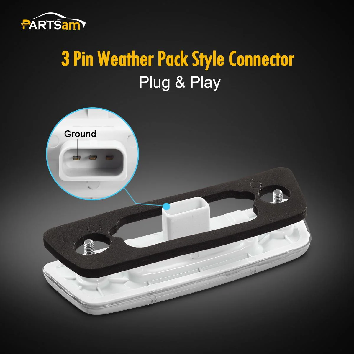 Partsam 2Pcs Replacement for Kenworth T680 T880 and Peterbilt 576 Led Side Marker Turn Signal Lights Assemblies Amber Clear Lens 3-3014-SMD Sealed Led Rectangular Cab Roof Marker Lights Lamps LH&RH - Image 7