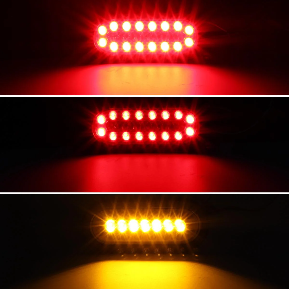 Partsam 2Pcs Steel Trailer RV Light Boxes Housing Kit w/ 6 inch Oval Led Trailer Tail Lights Red/Amber & 2 inch Red Led Round Side Marker and Clearance Lights 4LED w/ Grommets and wire connectors - Image 4