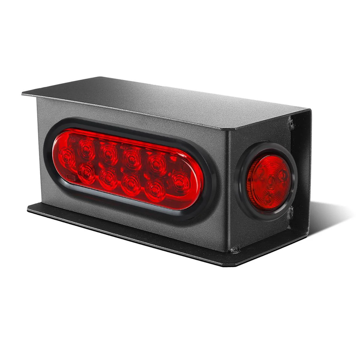 Partsam 2Pcs Steel Trailer RV Light Boxes Housing Kit w/ 6 Inch Oval Red Led Trailer Tail Lights 10LED and 2 Inch Red Round Led Side Marker Lights 4LED w/Grommets and Wire connectors - Image 4