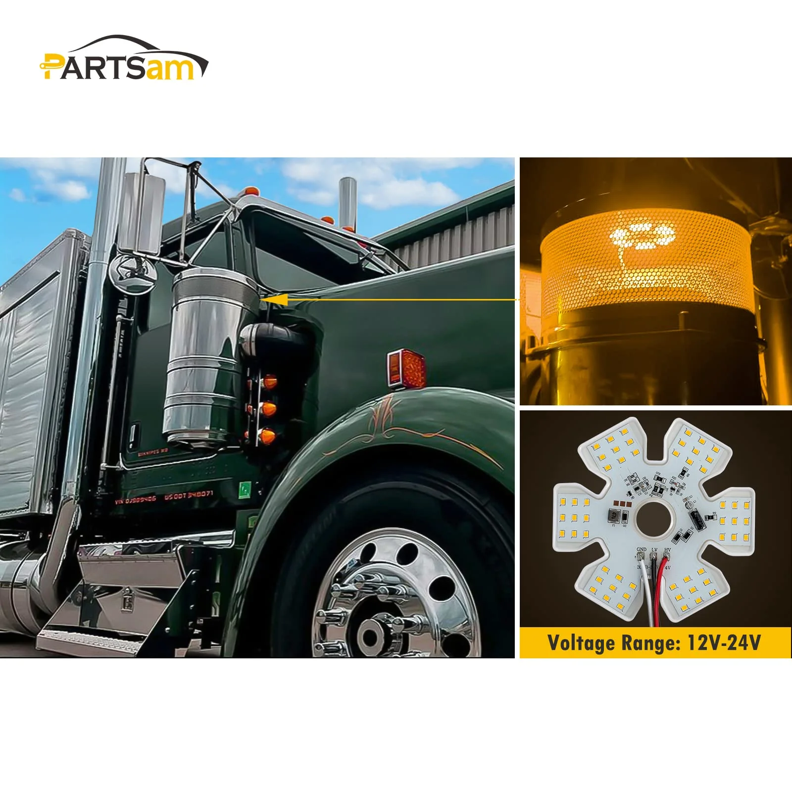 Partsam 2Pcs Ultra-Thin LED Air Breather Lights - Image 4