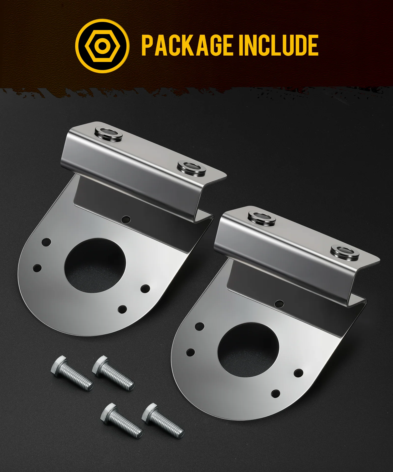 PARTsam 2Pcs Watermelon Light Under Glow Frame Brackets, 45 Degree Angled Clamp-On Mount No Drilling Required, Stainless Steel, Universal for Semi-Trucks Trucks Pickup - Image 7