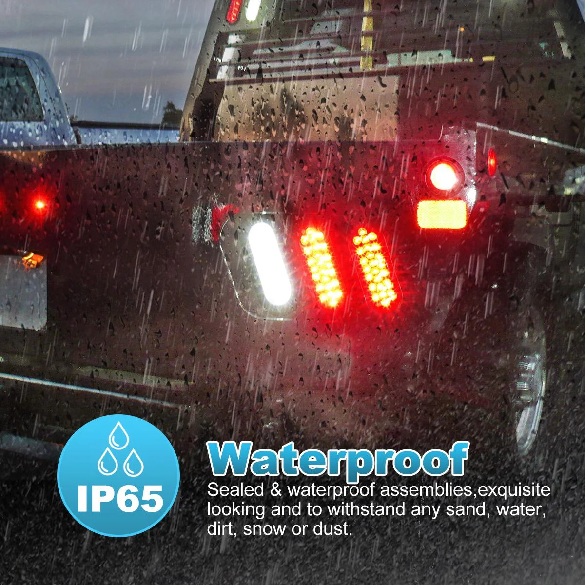 Partsam 2x Oval Clear Lens White Stop Turn Tail Backup Reverse Fog Lights Lamps Rubber Flush Mount 6inch 24 LED for Truck Trailer Boat RV Waterproof - Image 7