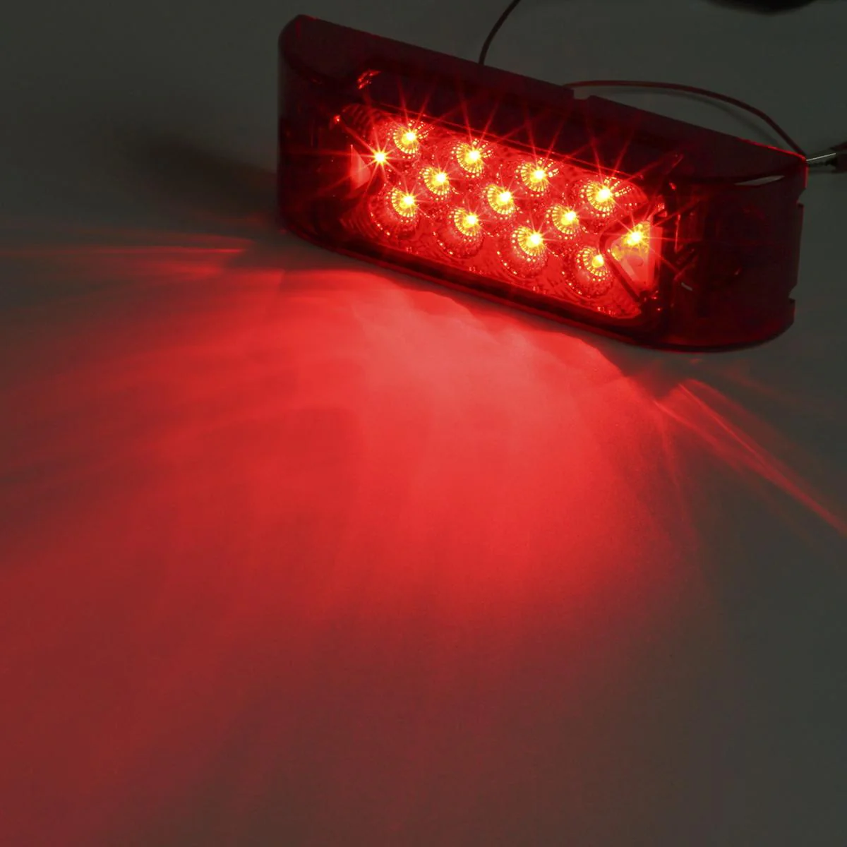 Partsam 2x Red 6 inch x 2 inch Sealed Rectangular Rectangle Clearance Marker Lamp 13LED Truck Trailer Light - Image 3