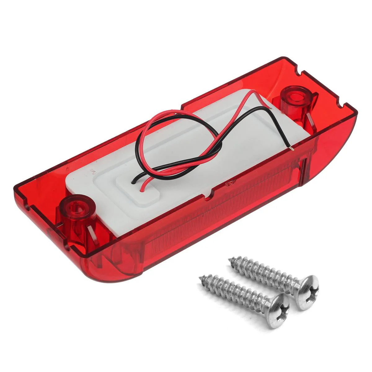 Partsam 2x Red 6 inch x 2 inch Sealed Rectangular Rectangle Clearance Marker Lamp 13LED Truck Trailer Light - Image 7