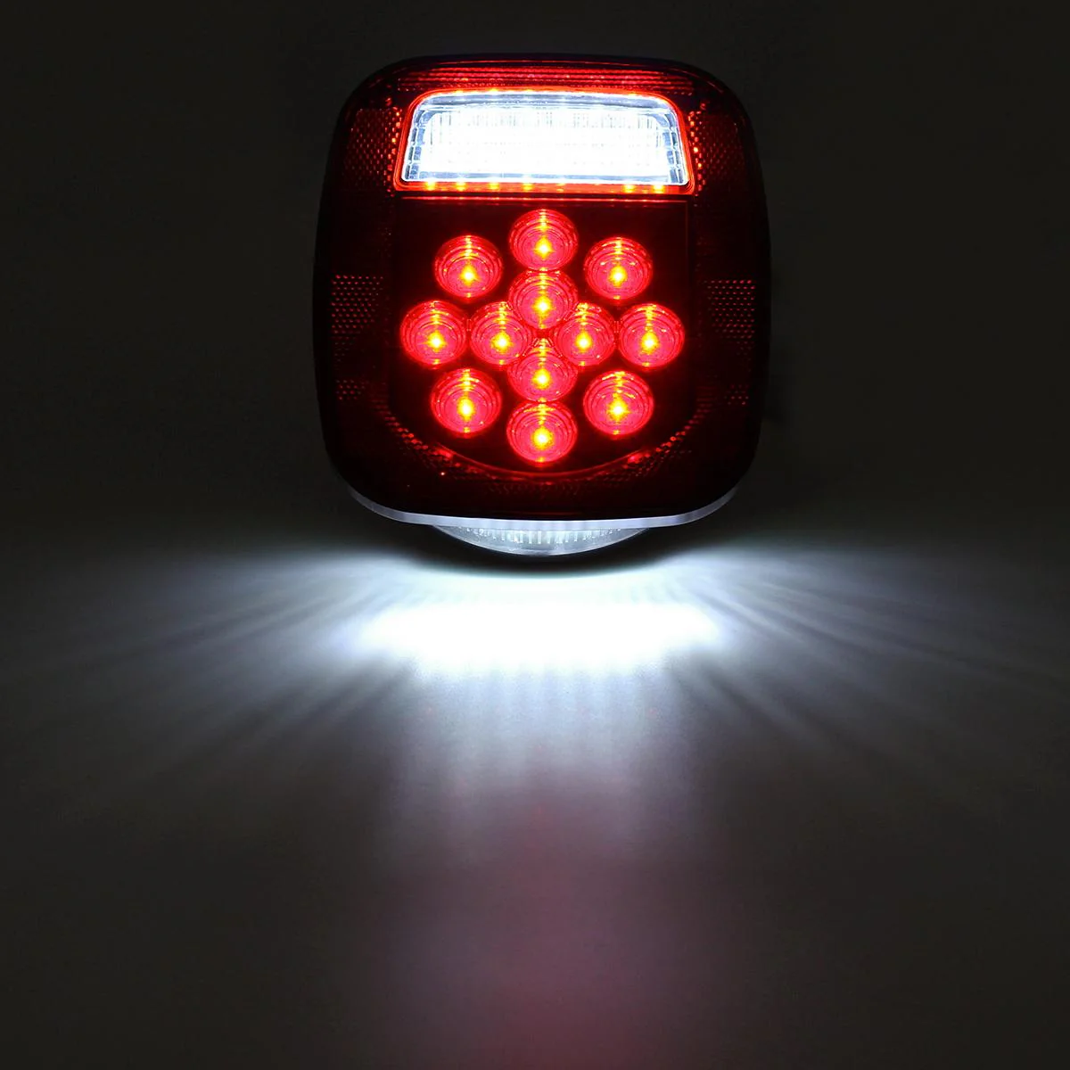 Partsam 2x Red/White 39 LED Stop Turn Tail Stud Lights Replacement for Jeep CJ YJ JK Truck Trailer Boat RV, Hardwired - Image 5