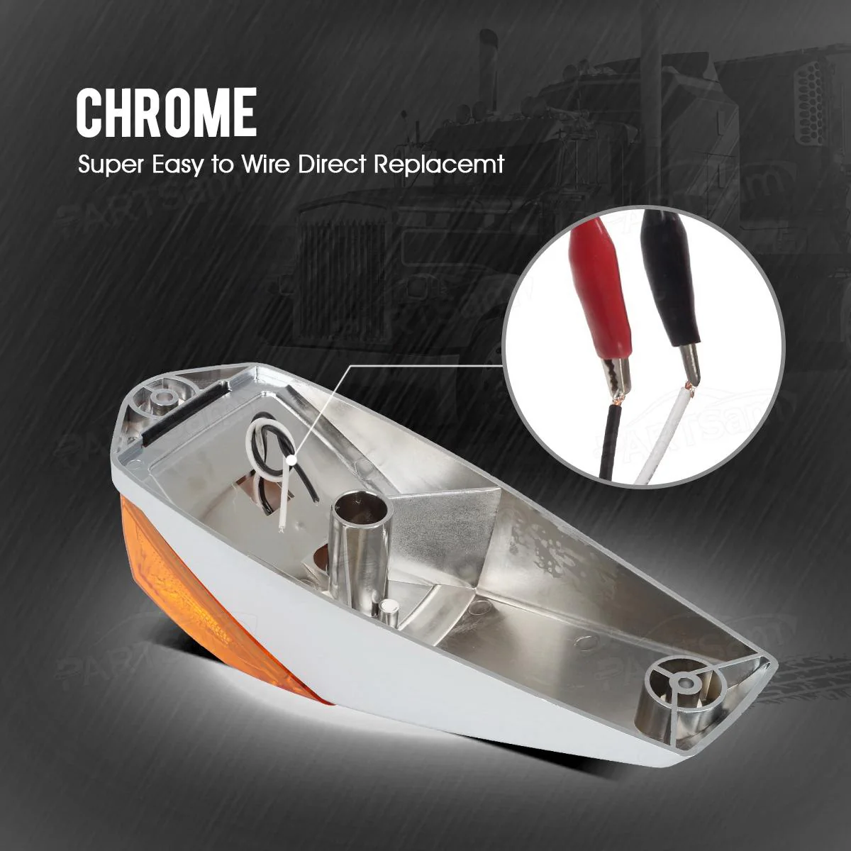 Partsam 31LED Amber Cab Marker Light Waterproof Top Roof Running Cab Lights Compatible with Peterbilt/Kenworth/Freightliner//Western Star/Mack/International/Paccar Trailer Trucks - Image 5