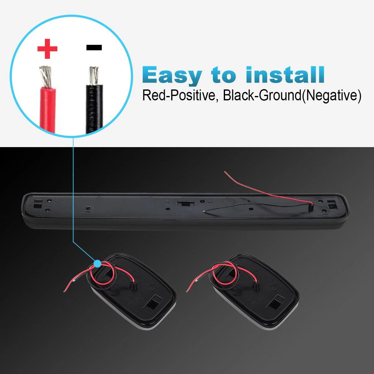 Partsam 3X Smoke Cab Light Amber 12LED Cab Marker Top Roof Running Light Assembly + Wire Harness Compatible with Silverado/ Sierra 1500 2500 2500HD 3500 3500HD 2014 2500HD 3500HD 2007-2013 - Image 10