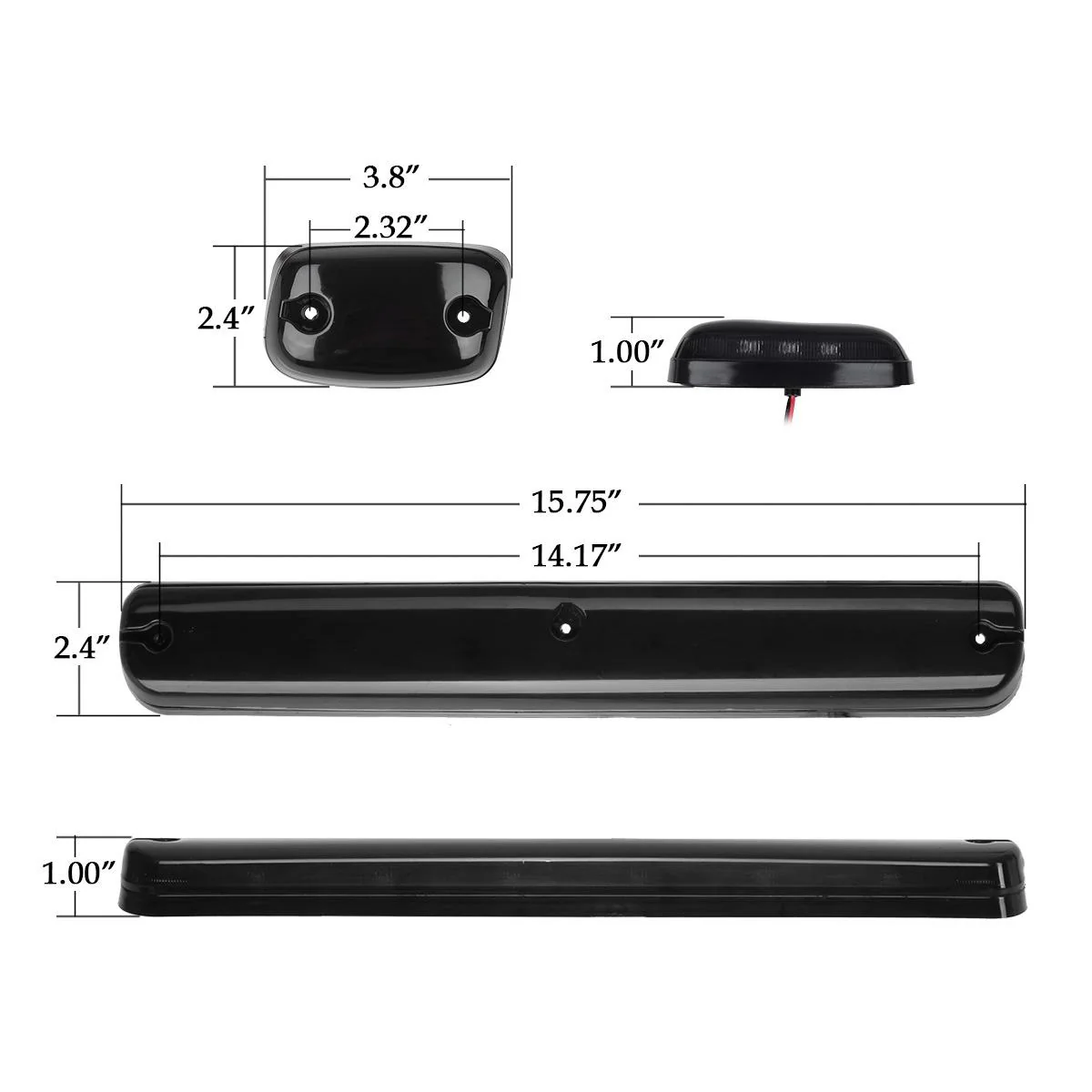 Partsam 3X Smoke Cab Light Amber 12LED Cab Marker Top Roof Running Light Assembly + Wire Harness Compatible with Silverado/ Sierra 1500 2500 2500HD 3500 3500HD 2014 2500HD 3500HD 2007-2013 - Image 12