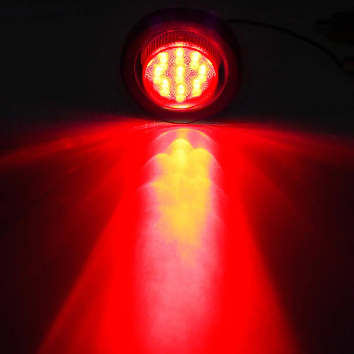 Partsam 4Pcs 2 Inch Smoked Round Led Clearance and Side Marker Lights Kit 9 Diodes w Reflectors Grommets / Pigtails Truck Trailer Rv Flush Mount Waterproof 12V, 2 Inch Round Led Lights (2Amber+2Red) - Image 8