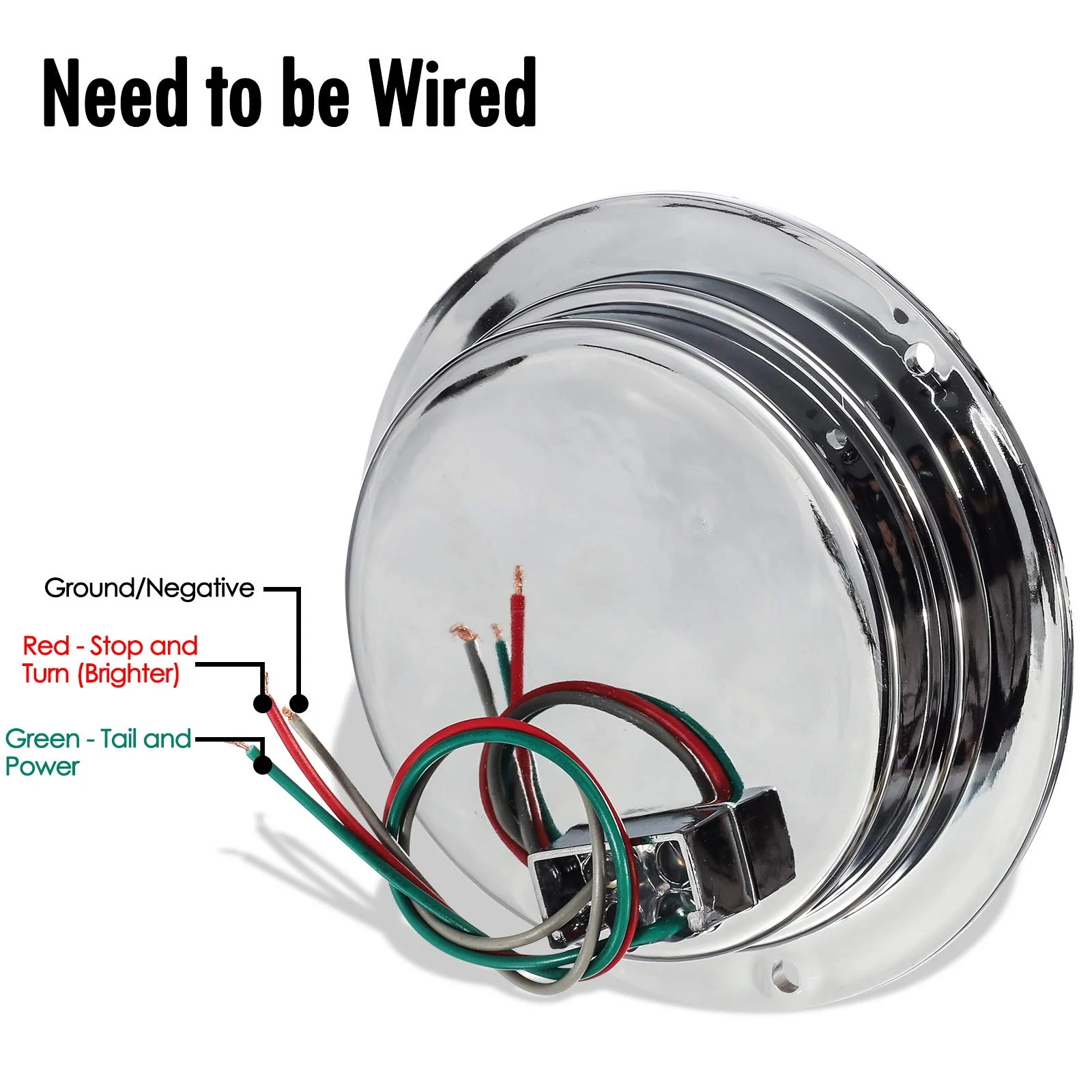 Partsam 4Pcs 4inch Round Red LED Stop Turn Tail Lights Brake Trailer Lights 24LED, 4 Inch Round Led Trailer Tail Lights Red Flange Mount Waterproof for RV Trucks 12V DC - Image 4