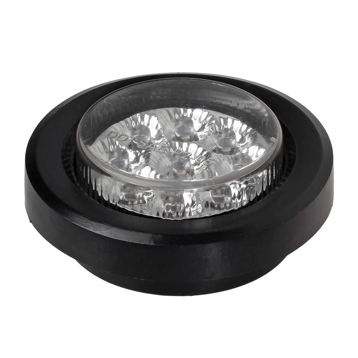 Partsam 5x 2" LED Marker Light Cab Panel Light 9 Diodes Sealed Round Clear/Red w Grommet/Pigtail, 2" Mini-Reflex round sealed LED Side Marker, Clearance or ID Light - Image 4