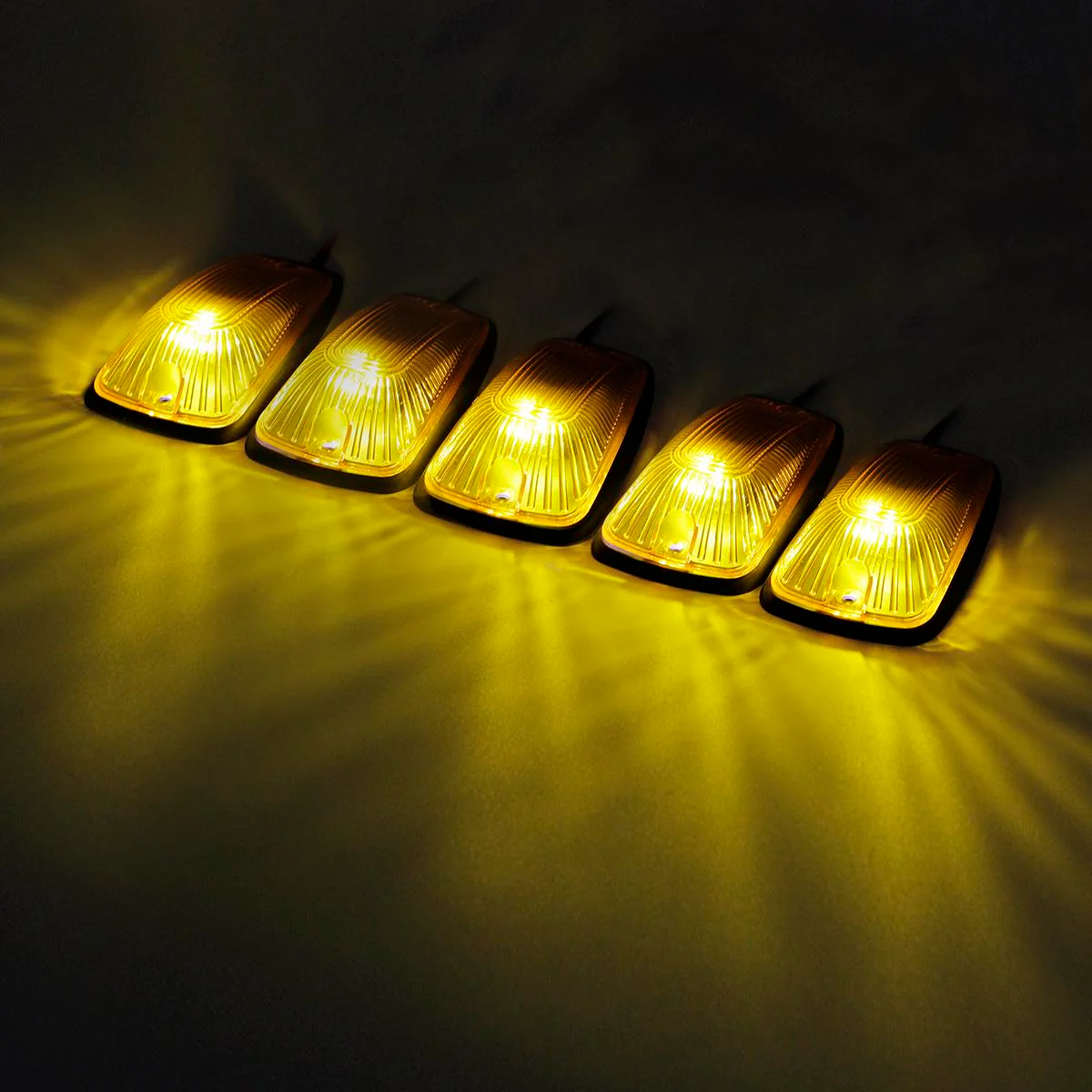 Partsam 5X 264159AM 5-5050-SMD T10 194 Amber LED Cab Marker Roof Running Lights + Wiring Pack Compatible with / C1500 C2500 C3500 K1500 K2500 K3500 1988-2002 Pickup Trucks - Image 3