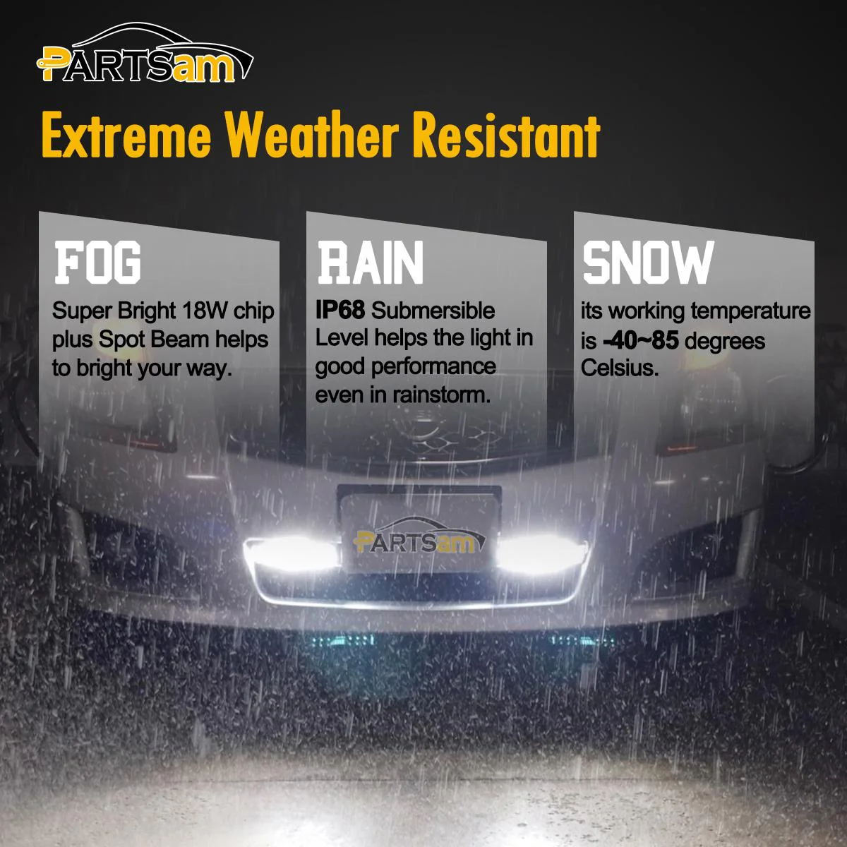 Partsam 6" LED Light Bar White 36W 6500K Super Bright Spot Work Light Pods Single Row Off Road Driving Light Fog Light Boat Light Waterproof SUV ATV 4WD Car Truck Golf Cart 12V 24V IP67 (2pcs) - Image 3