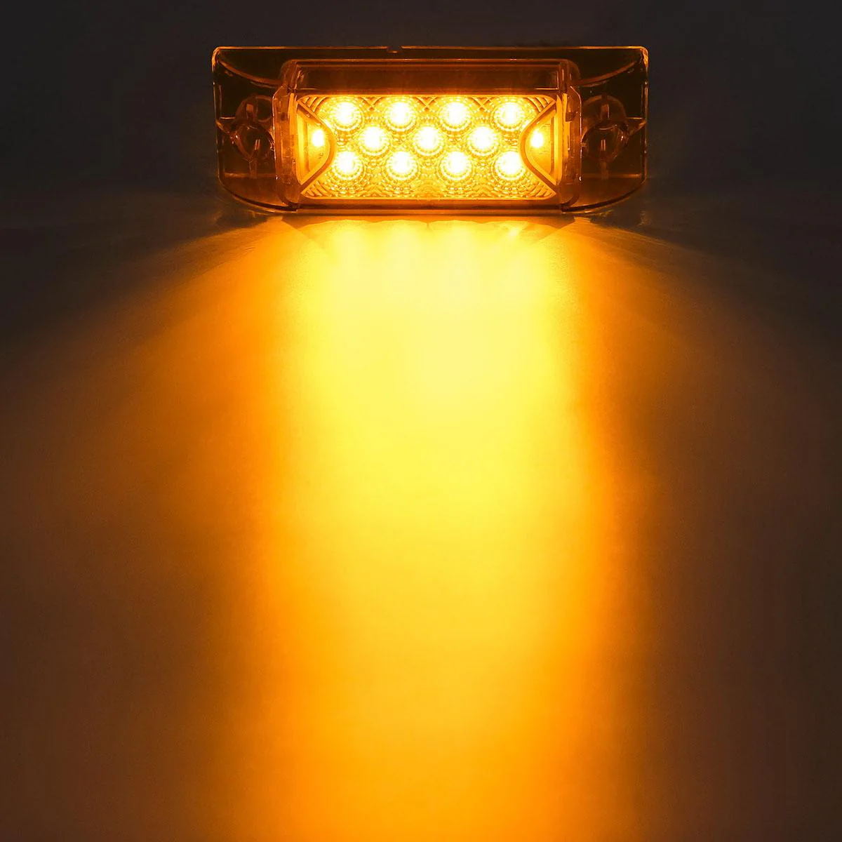 Partsam Amber Lens 2" x 6" rectangular 13 diode LED marker light w/reflector Surface Mount, Multi Faceted 6x2 Rectangle Led Truck and Trailer Side Marker and Clearance Lights (Pack of 10) - Image 9