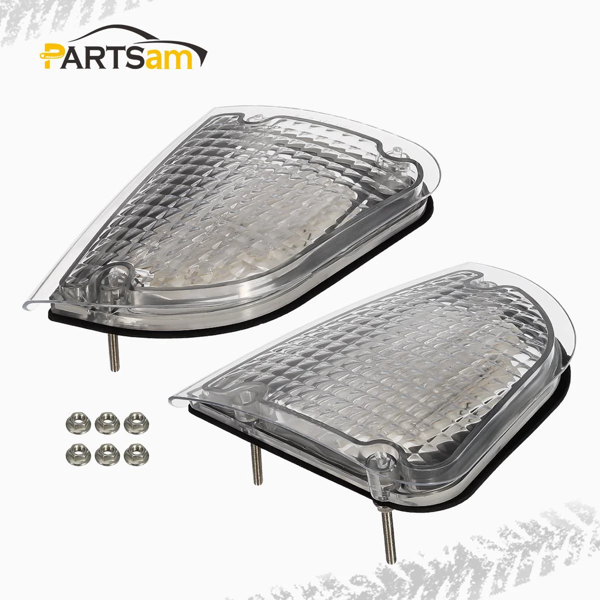 Partsam Clear Lens 29 Amber LED Front P/T/C Light Assembly Replacement for Kenworth T600 T660 K300 T300 T330 Front LED Turn Signal Lights and Parking Lights Lamps, LH & RH, 1157 Plug - Image 3