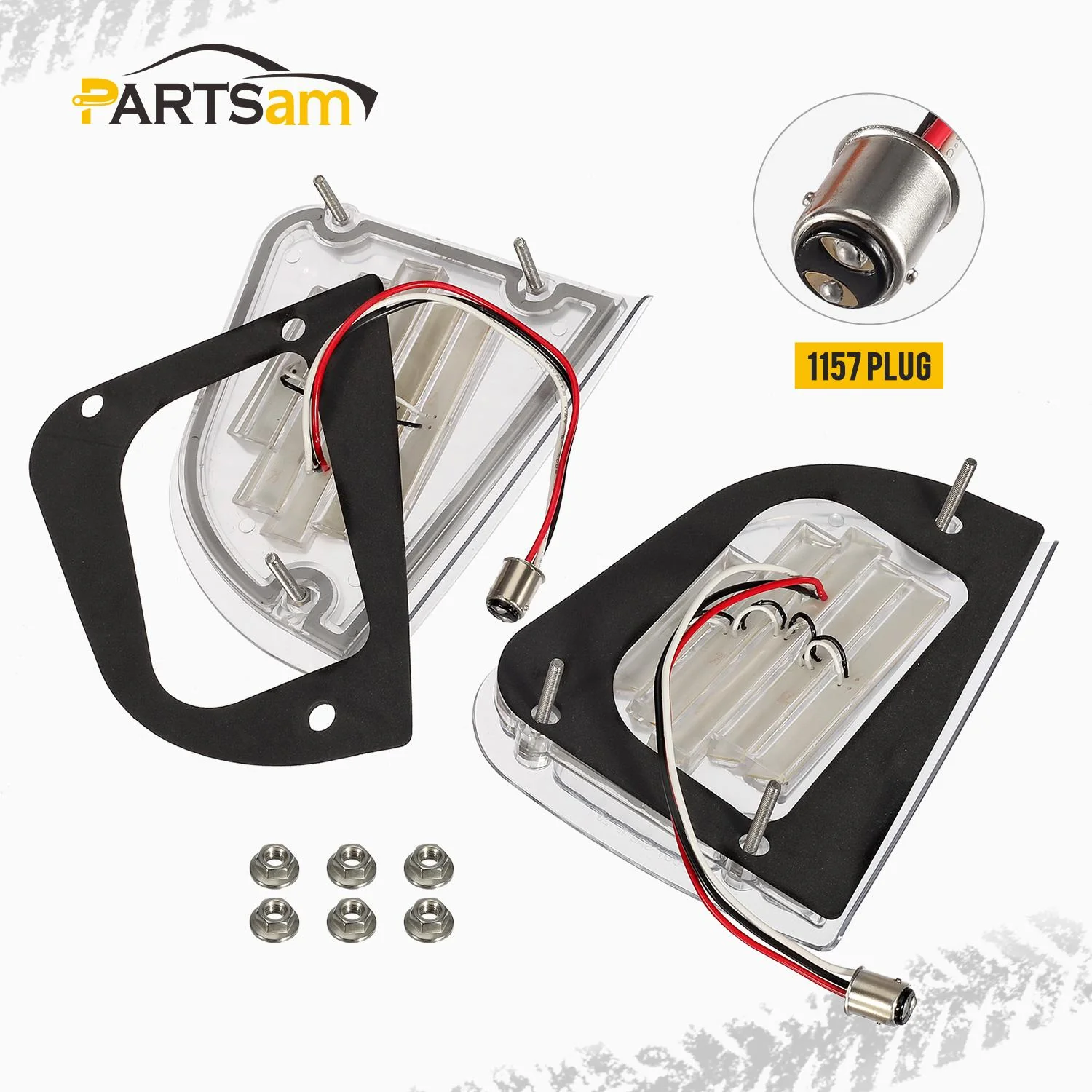 Partsam Clear Lens 29 Amber LED Front P/T/C Light Assembly Replacement for Kenworth T600 T660 K300 T300 T330 Front LED Turn Signal Lights and Parking Lights Lamps, LH & RH, 1157 Plug - Image 4