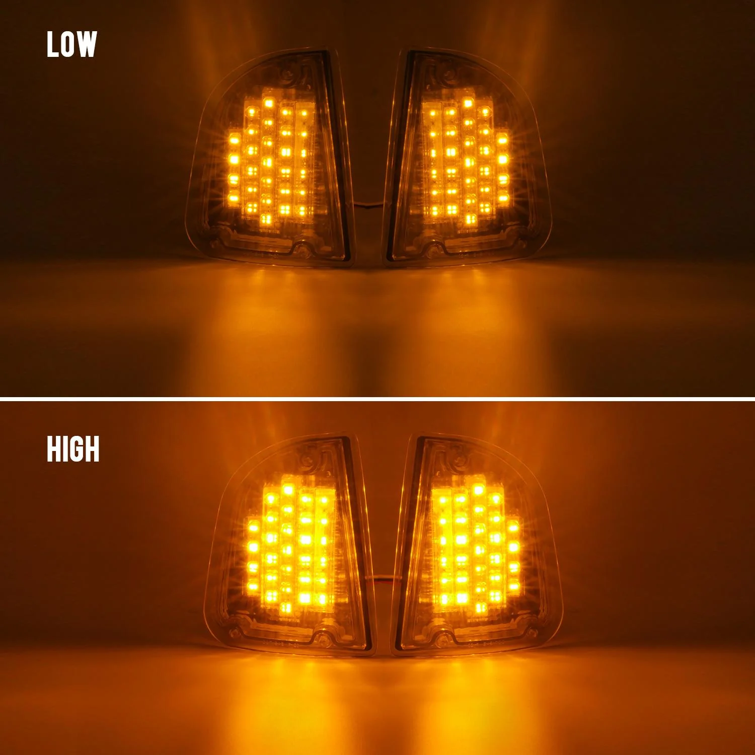 Partsam Clear Lens 29 Amber LED Front P/T/C Light Assembly Replacement for Kenworth T600 T660 K300 T300 T330 Front LED Turn Signal Lights and Parking Lights Lamps, LH & RH, 1157 Plug - Image 6