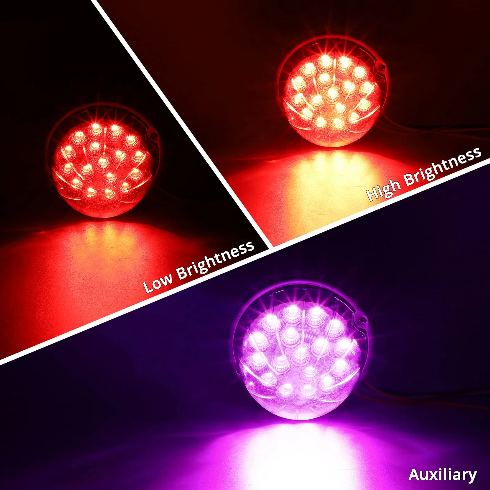 Partsam Dual Revolution Red Led Watermelon Light for Semi Truck - Image 4