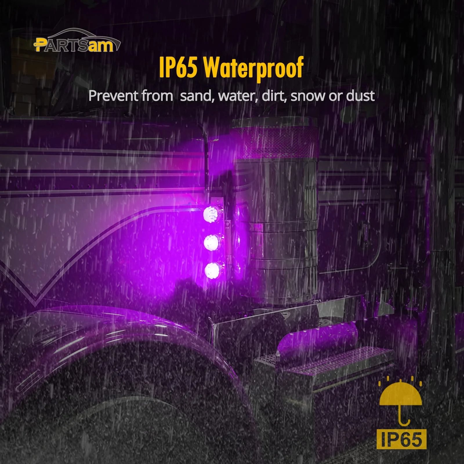 Partsam Dual Revolution Red Led Watermelon Light for Semi Truck - Image 6