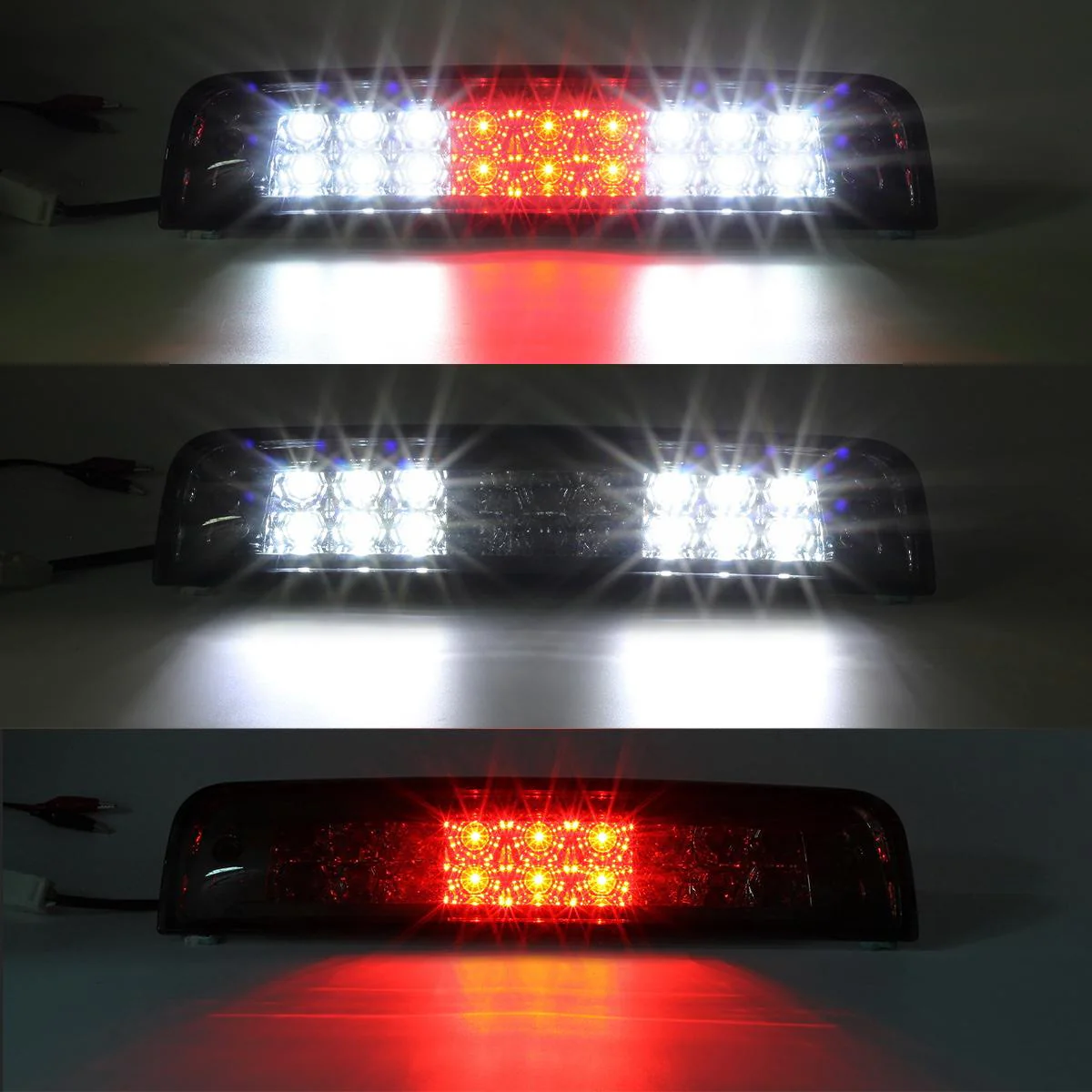 Partsam High Mount 3rd Third Brake Light Replacement For Dodge Ram 2009-2017 1500 2500 3500 Red/White 27 LED Rear Cab Roof Center Mount Tail Cargo Lights Lamps Smoke Lens Black Housing Waterproof - Image 5