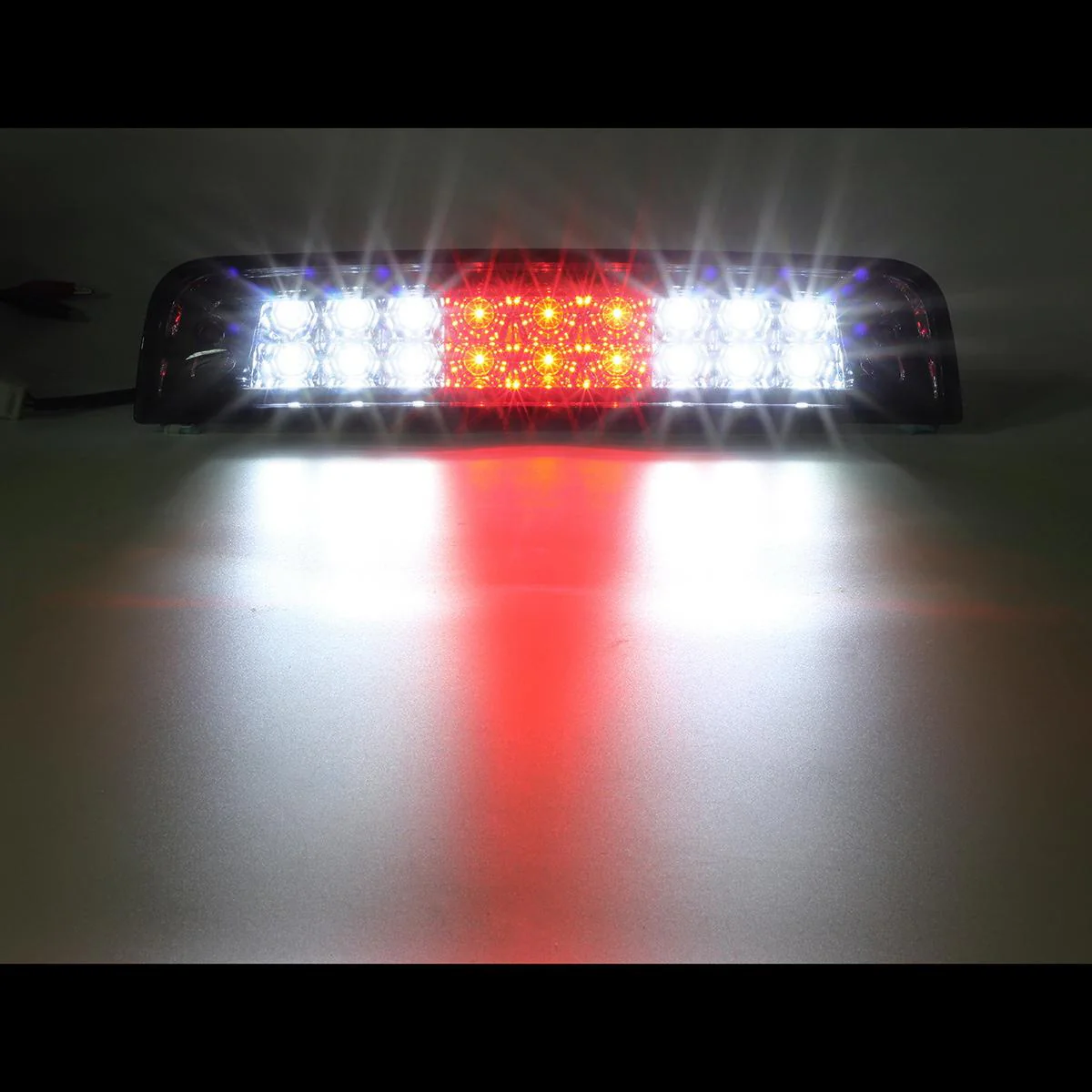 Partsam High Mount 3rd Third Brake Light Replacement For Dodge Ram 2009-2017 1500 2500 3500 Red/White 27 LED Rear Cab Roof Center Mount Tail Cargo Lights Lamps Smoke Lens Black Housing Waterproof - Image 6