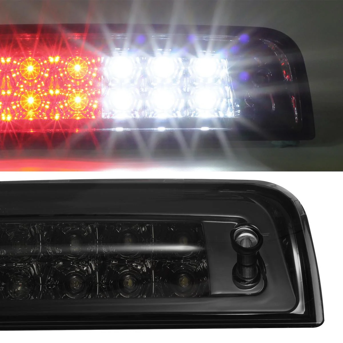 Partsam High Mount 3rd Third Brake Light Replacement For Dodge Ram 2009-2017 1500 2500 3500 Red/White 27 LED Rear Cab Roof Center Mount Tail Cargo Lights Lamps Smoke Lens Black Housing Waterproof - Image 7
