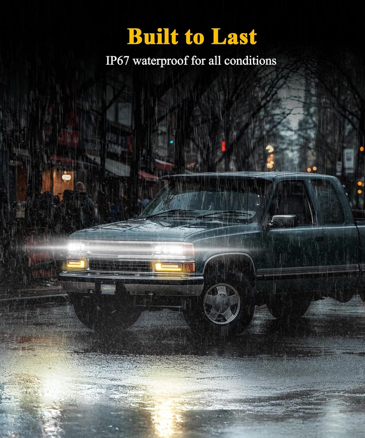 Partsam LED Headlights Assembly DOT Approved with Start Animation DRL Sequential Turn Signal Hi/Low Beam Lights Replacement for OBS Truck Silverado C/K 1500/2500/3500 88-98, 6500K 12V IP67 - Image 8