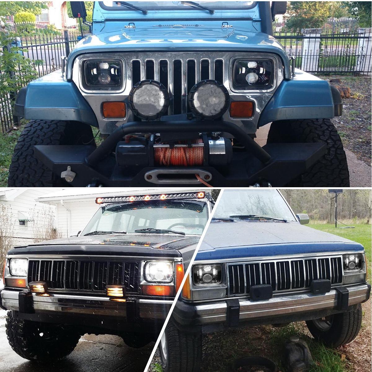 Partsam New Osram Chips 110W 5x7 Inch Led Headlights 7x6 LED Headlamp DOT Approved with High Low Beam H6054 6054 Led Headlight Compatible with Jeep YJ Cherokee XJ H5054 H6054LL 6052 6053(Pair) - Image 6