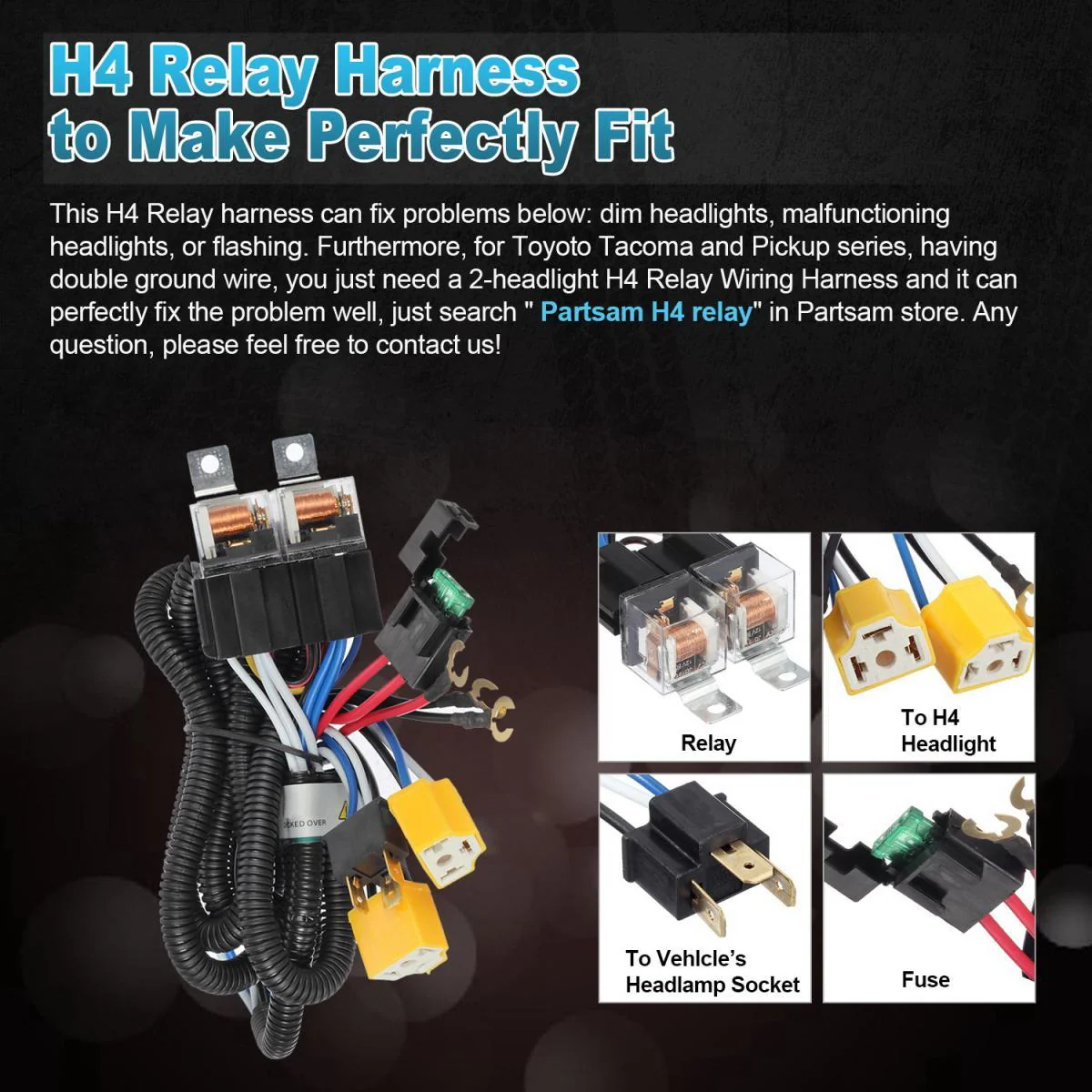 Partsam New Osram Chips 110W 5x7 Inch Led Headlights 7x6 LED Headlamp DOT Approved with High Low Beam H6054 6054 Led Headlight Compatible with Jeep YJ Cherokee XJ H5054 H6054LL 6052 6053(Pair) - Image 7