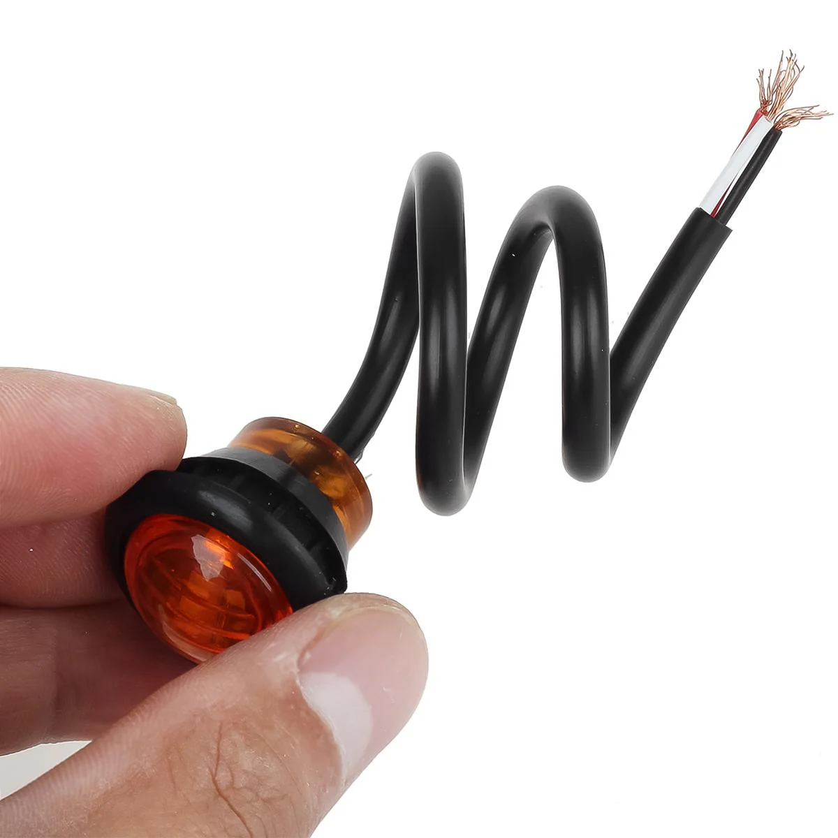 Partsam Pair 3/4 inch  Mini Marker Clearance Light Turn Signal Light 1 Diode Amber Light,3 Wires - Image 3