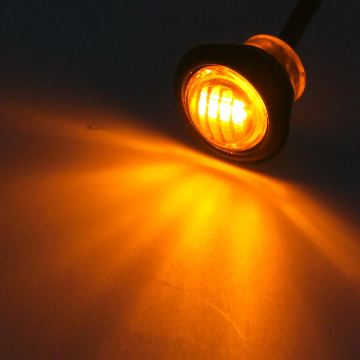 Partsam Pair 3/4 inch  Mini Marker Clearance Light Turn Signal Light 1 Diode Amber Light,3 Wires - Image 4