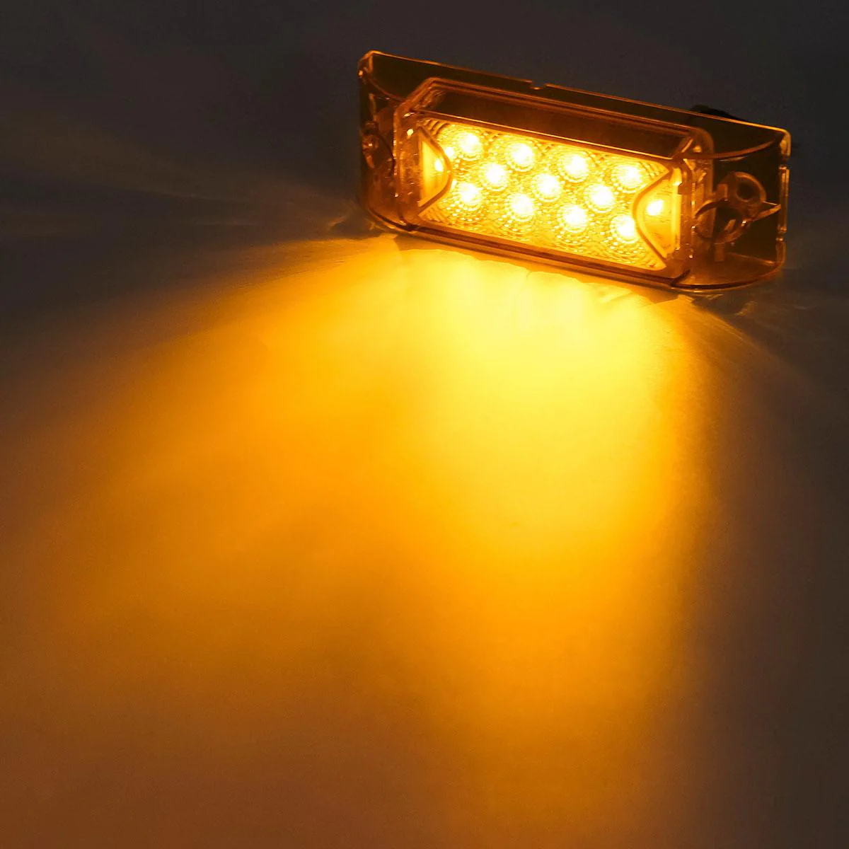 Partsam PAIR 6inch Amber LED Reflective Rectangle Clearance Side Marker Light Trailer 13LED, 6x2 trailer lights, Faceted led marker lights - Image 11