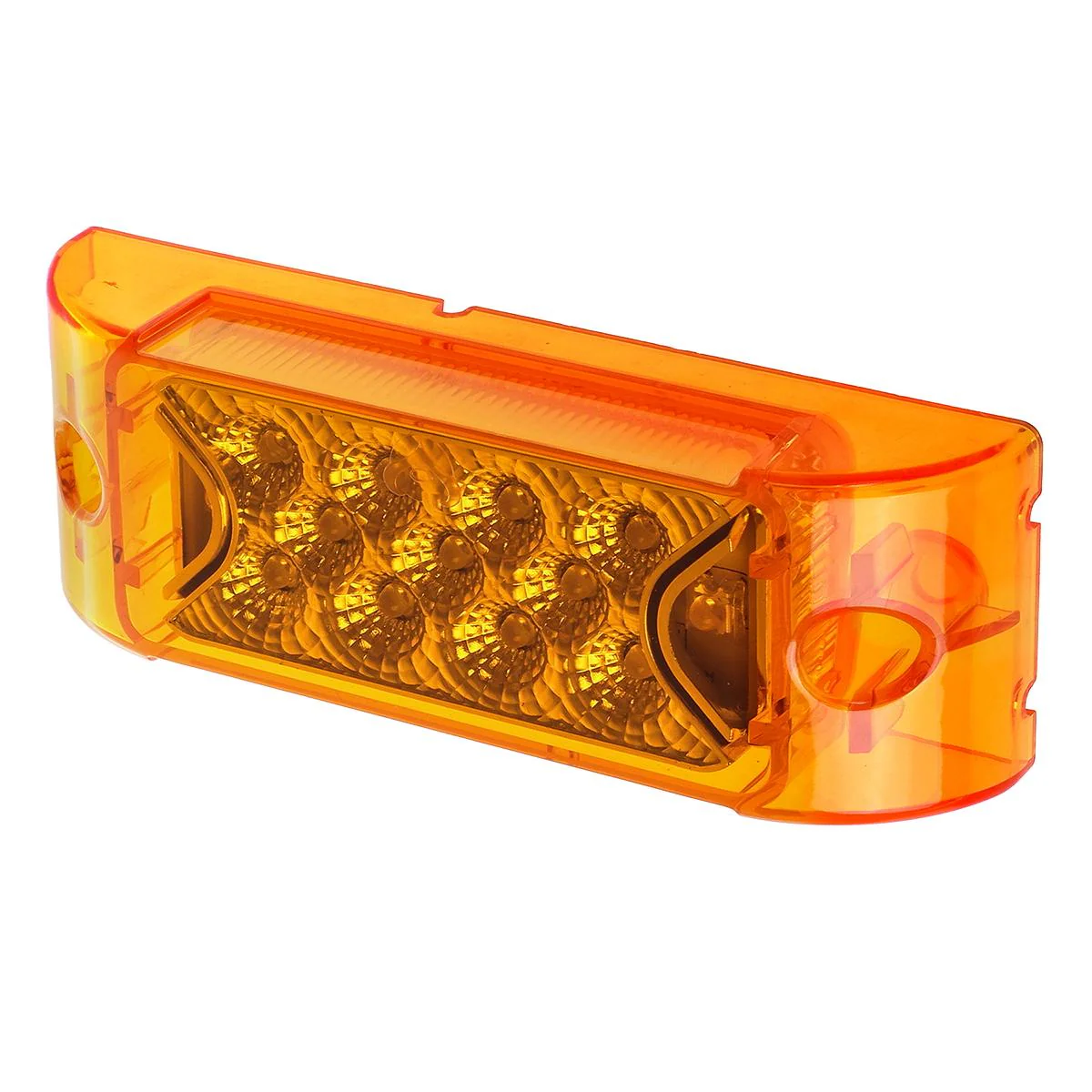 Partsam PAIR 6inch Amber LED Reflective Rectangle Clearance Side Marker Light Trailer 13LED, 6x2 trailer lights, Faceted led marker lights - Image 5