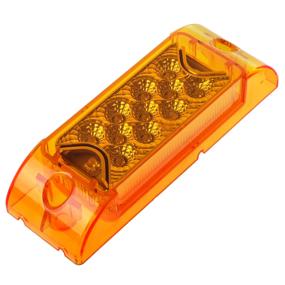 Partsam PAIR 6inch Amber LED Reflective Rectangle Clearance Side Marker Light Trailer 13LED, 6x2 trailer lights, Faceted led marker lights - Image 7