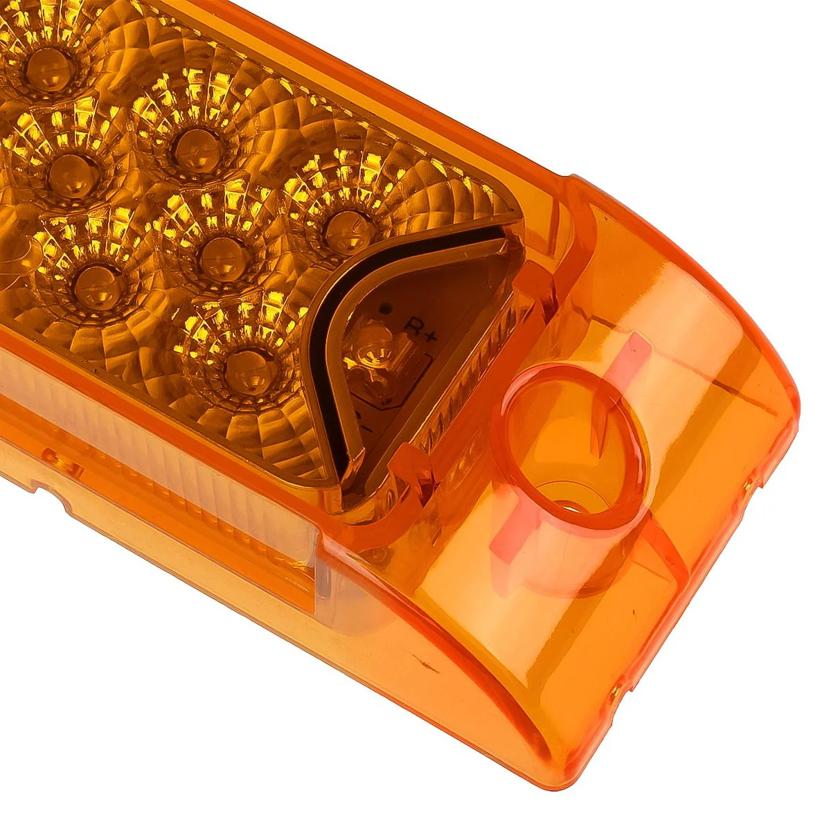 Partsam PAIR 6inch Amber LED Reflective Rectangle Clearance Side Marker Light Trailer 13LED, 6x2 trailer lights, Faceted led marker lights - Image 9