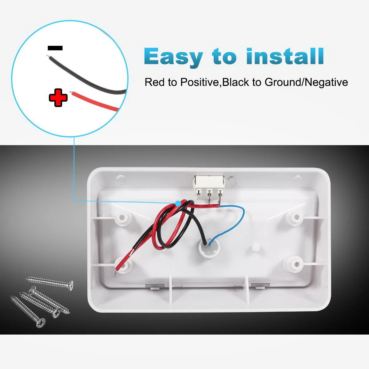 Partsam Rectangle LED RV Porch Light Exterior Utility Light 12v Lighting Fixture Replacement Light with On/Off Switch for RVs, Trailers, Campers, 5th Wheels w/Snap-on Clear and Amber Lenses - Image 6