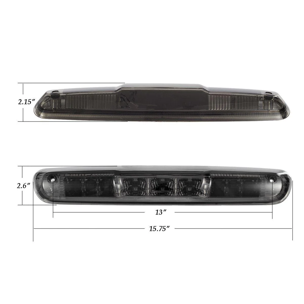 Partsam Replacement For Silverado 2007-2013 Silverado/Sierra 1500 2500 3500 2014 Classic Model Red/White LED Smoke Lens High Mount 3rd Third Brake Light Cargo Tail Lamp - Image 3