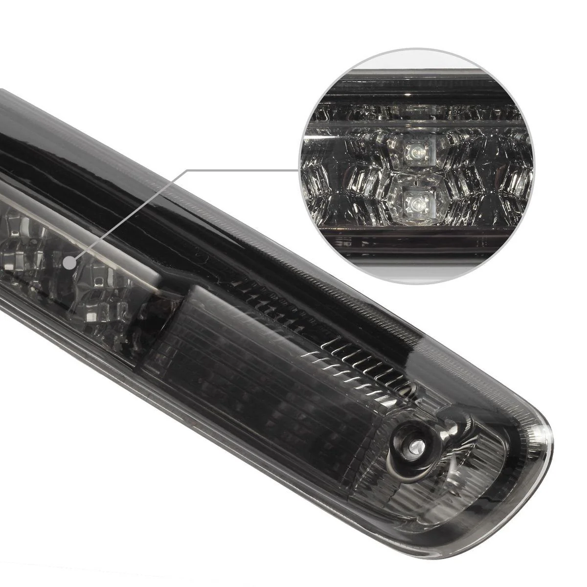 Partsam Replacement For Silverado 2007-2013 Silverado/Sierra 1500 2500 3500 2014 Classic Model Red/White LED Smoke Lens High Mount 3rd Third Brake Light Cargo Tail Lamp - Image 8